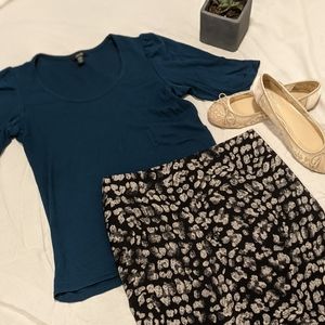 3/4 sleeve knit t-shirt